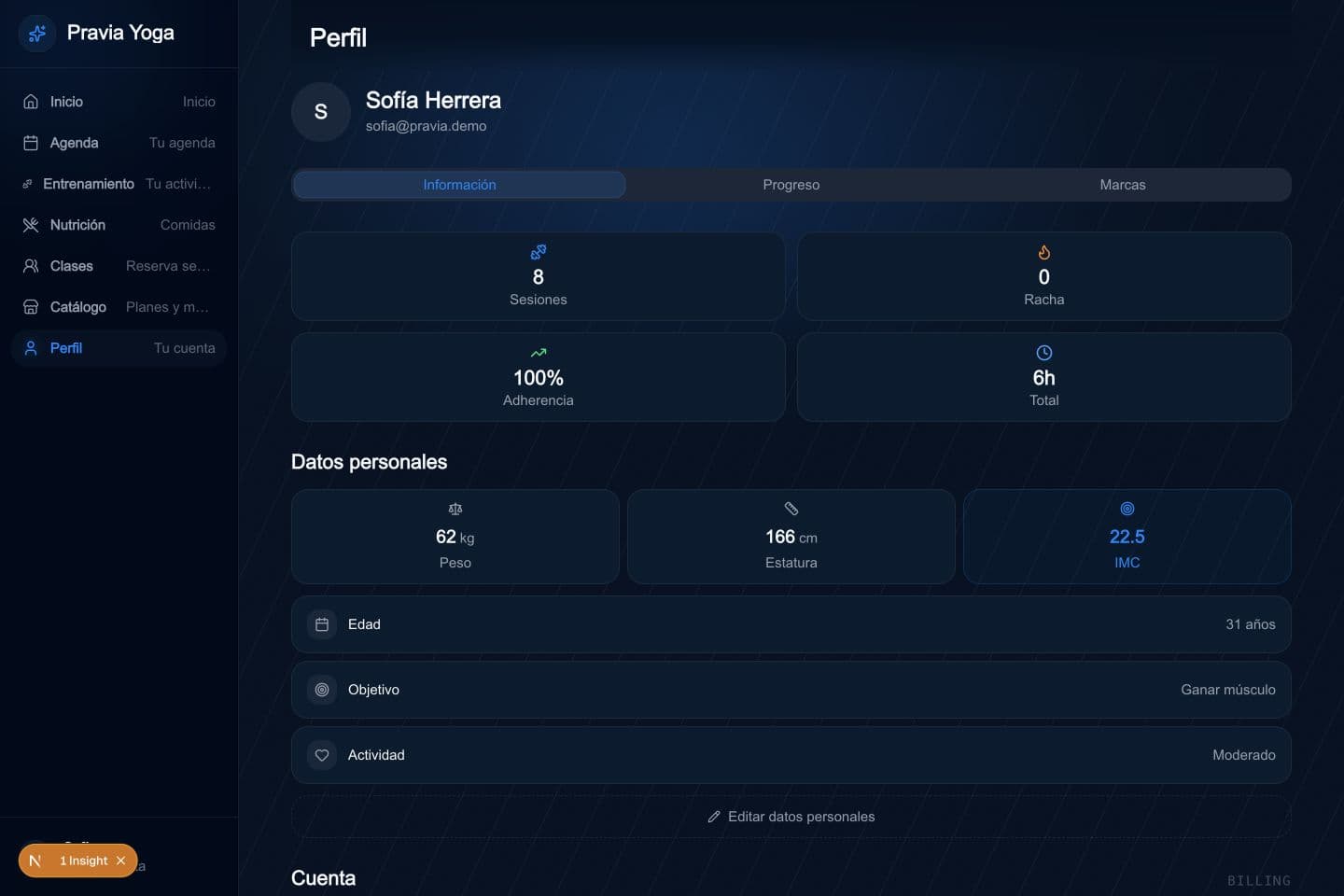 Gestiona perfil, idioma y notificaciones