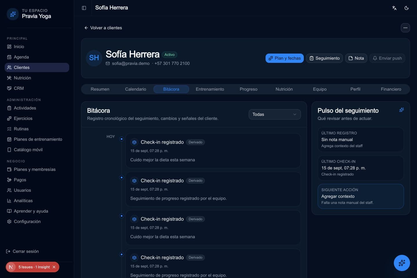 Organiza el calendario y consulta la bitácora