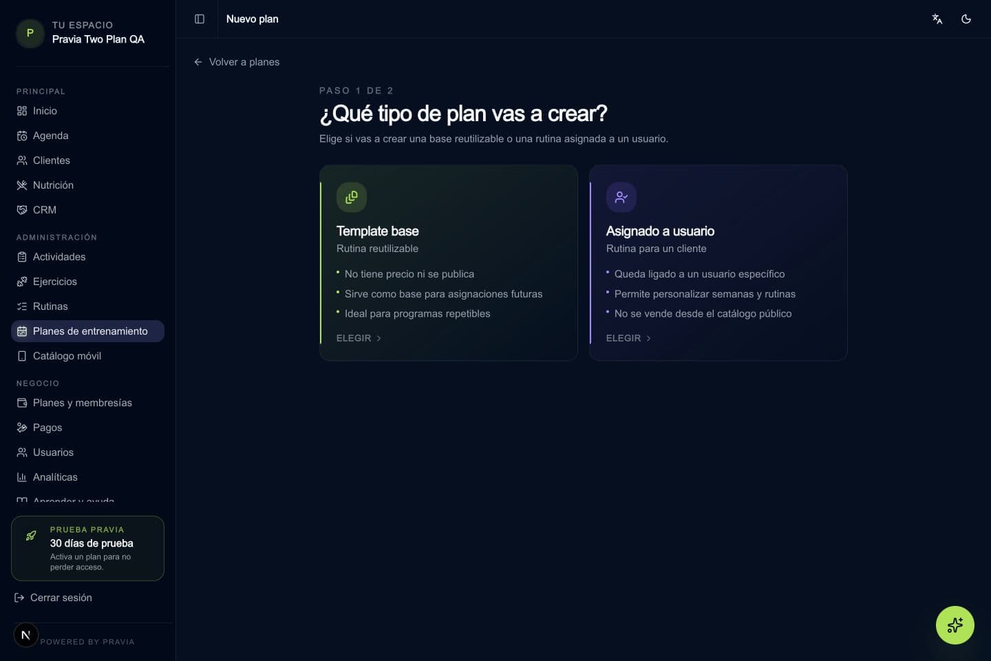Organiza el plan